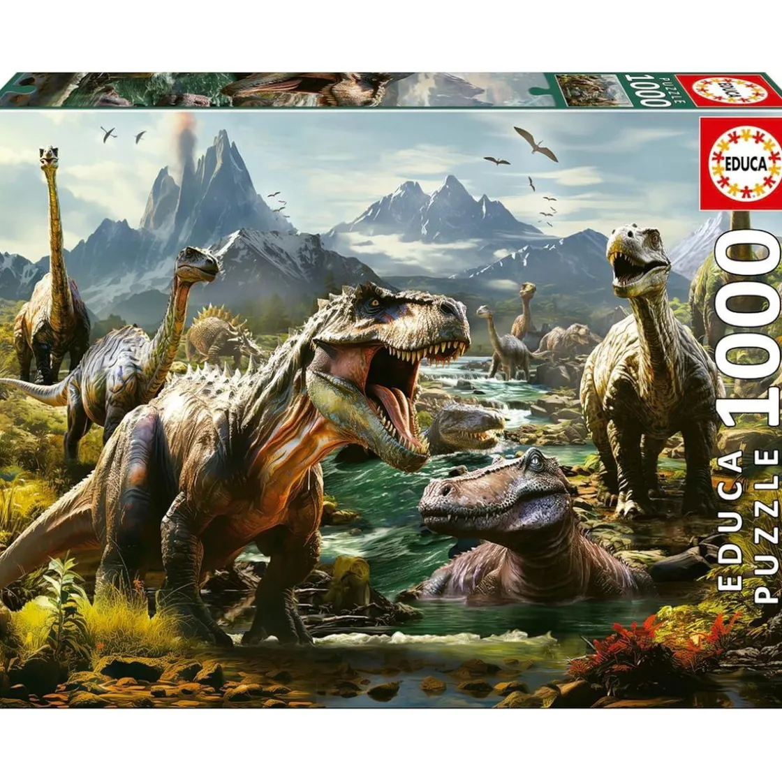 EDUCA BORRAS - Puzzle Adultos Dinosaurios Salvajes 1000 Piezas ㅤ