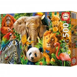 EDUCA BORRAS - Puzzle collage de animales salvajes 500 piezas ㅤ* Juegos Y Puzzles