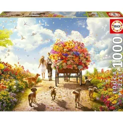EDUCA BORRAS - Puzzle Paisaje Floral de 1000 Piezas ㅤ
