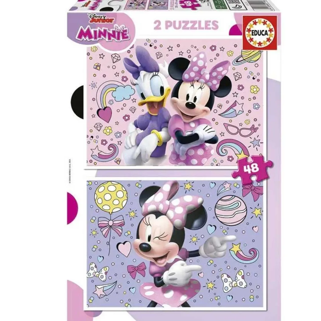 EDUCA BORRAS - Set de 2 Puzzles Minnie: 48 piezas cada uno, 28x20 cm montados ㅤ* Juegos Y Puzzles