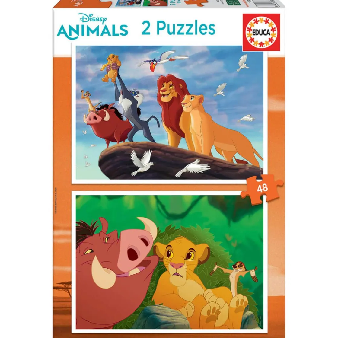 EDUCA BORRAS Educa Borrás - El Rey León Pack Puzzles 2x48 Piezas