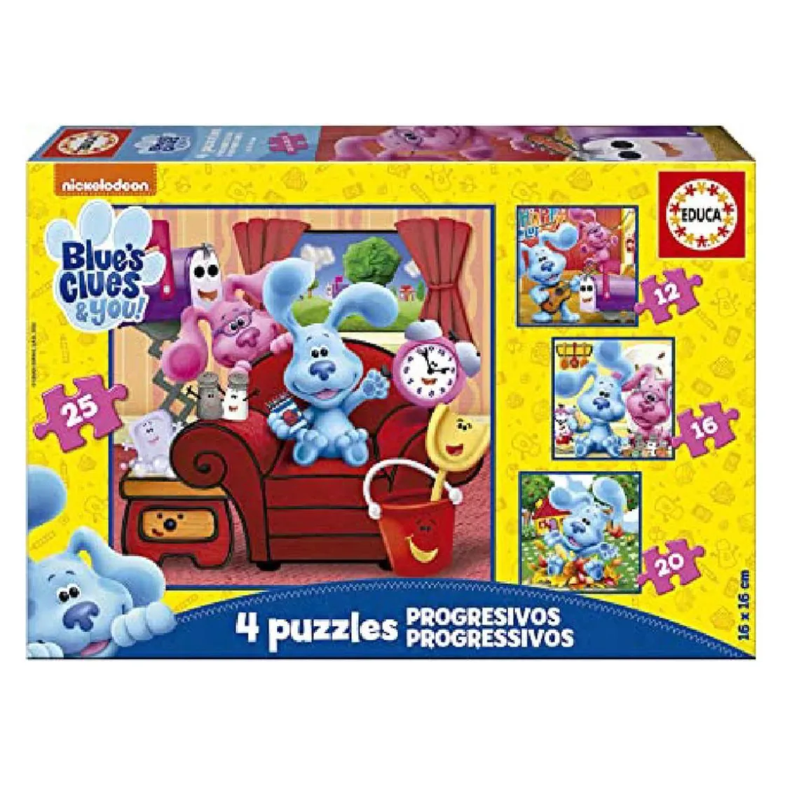 EDUCA BORRAS Educa Borrás - Las pistas de Blue - Pack de 4 puzzles progresivos* Juegos Y Puzzles