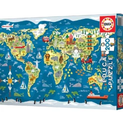 EDUCA BORRAS Educa Borrás - Mapamundi Sean Sims - Puzzle 200 piezas* Juegos Y Puzzles