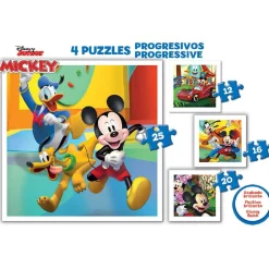 EDUCA BORRAS Educa Borrás - Pack 4 puzzles progresivos Mickey and Friends