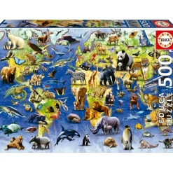 EDUCA BORRAS educa borrás - Puzzle Fauna Amenazada 500 Piezas Adultos ㅤ* Juegos Y Puzzles