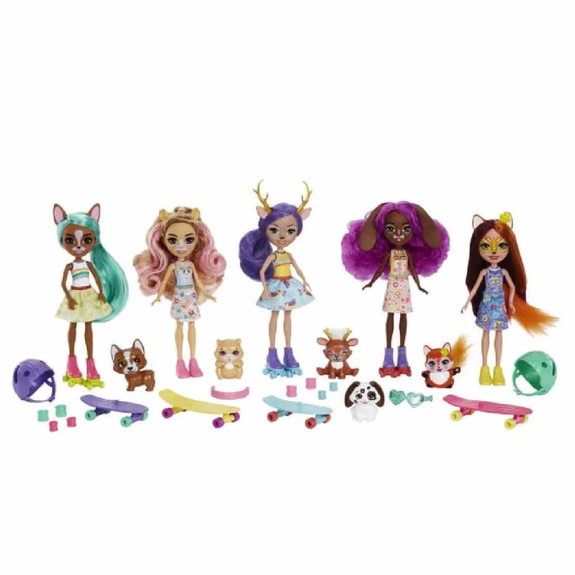 ENCHANTIMALS - City Tails - Pack 5 muñecas Skate* Muñecas