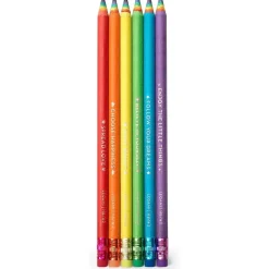 TOYS "R" US Energía - Juego de 6 lápices HB arco iris con frases inspiracionales y goma en la base ㅤ* Estilo De Vida