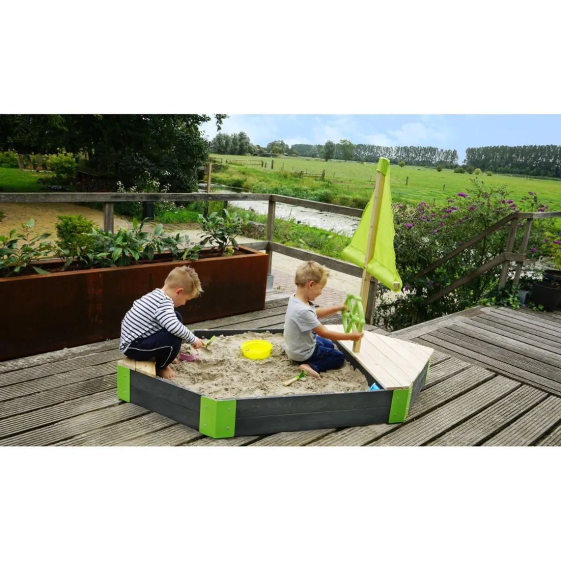 Exit Toys Exit - Arenero de madera Aksent Velero 190 x 90 cm