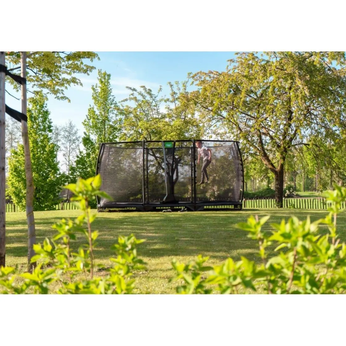 Exit Toys Exit - Cama elástica de suelo Allure Premium 244 x 427 cm verde