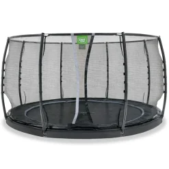 Exit Toys Exit - Cama elástica de suelo Dynamic 427 cm negro con red de seguridad