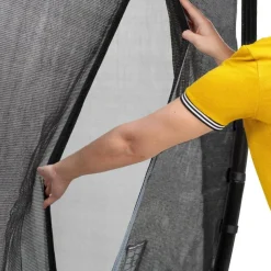 Exit Toys Exit - Cama elástica de suelo Dynamic 427 cm negro con red de seguridad