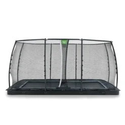 Exit Toys Exit - Cama elástica de suelo Dynamic 244 x 427 cm negro con red de seguridad