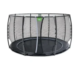 Exit Toys Exit - Cama elástica de suelo Dynamic 366 cm negro con red de seguridad* Camas Elásticas