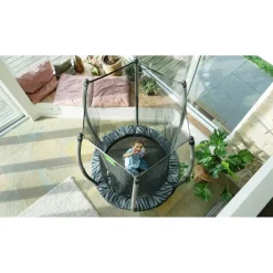 Exit Toys Exit - Cama elástica Junior Tiggy negro/gris con red de seguridad* Camas Elásticas