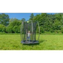 Exit Toys Exit - Cama elástica Junior Tiggy negro/gris con red de seguridad* Camas Elásticas