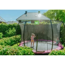 Exit Toys Exit - Cama elástica Silhouette redonda de suelo rosa 427 cm* Camas Elásticas