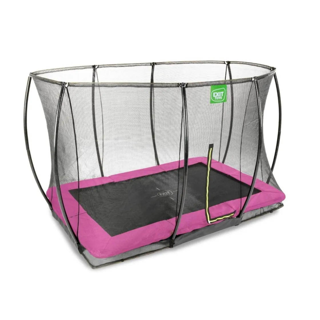 Exit Toys Exit - Cama elástica Silhouette rectangular de suelo rosa 214 cm