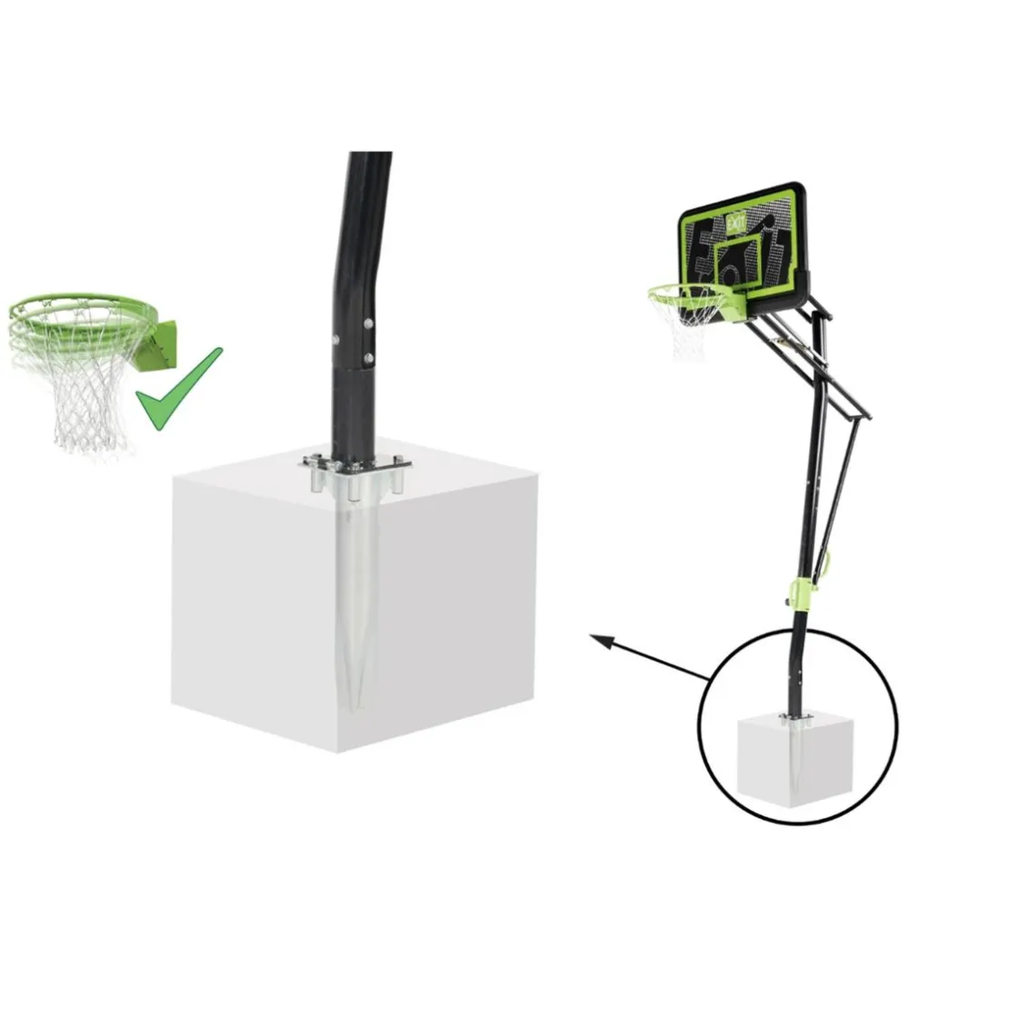 Exit Toys Exit - Canasta de baloncesto Galaxy para suelo y aro para mates