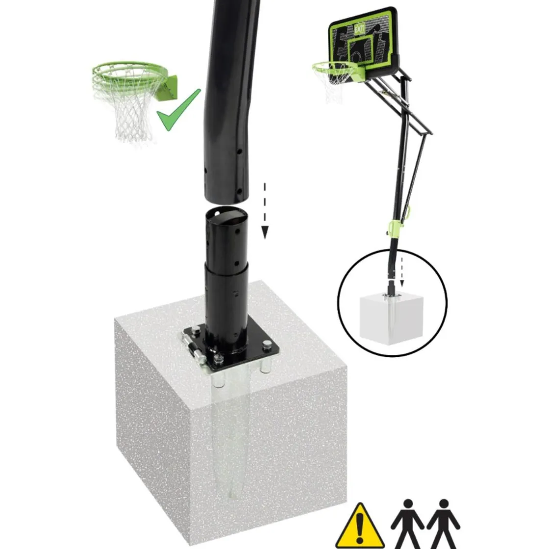 Exit Toys Exit - Canasta de baloncesto Galaxy para suelo y aro para mates