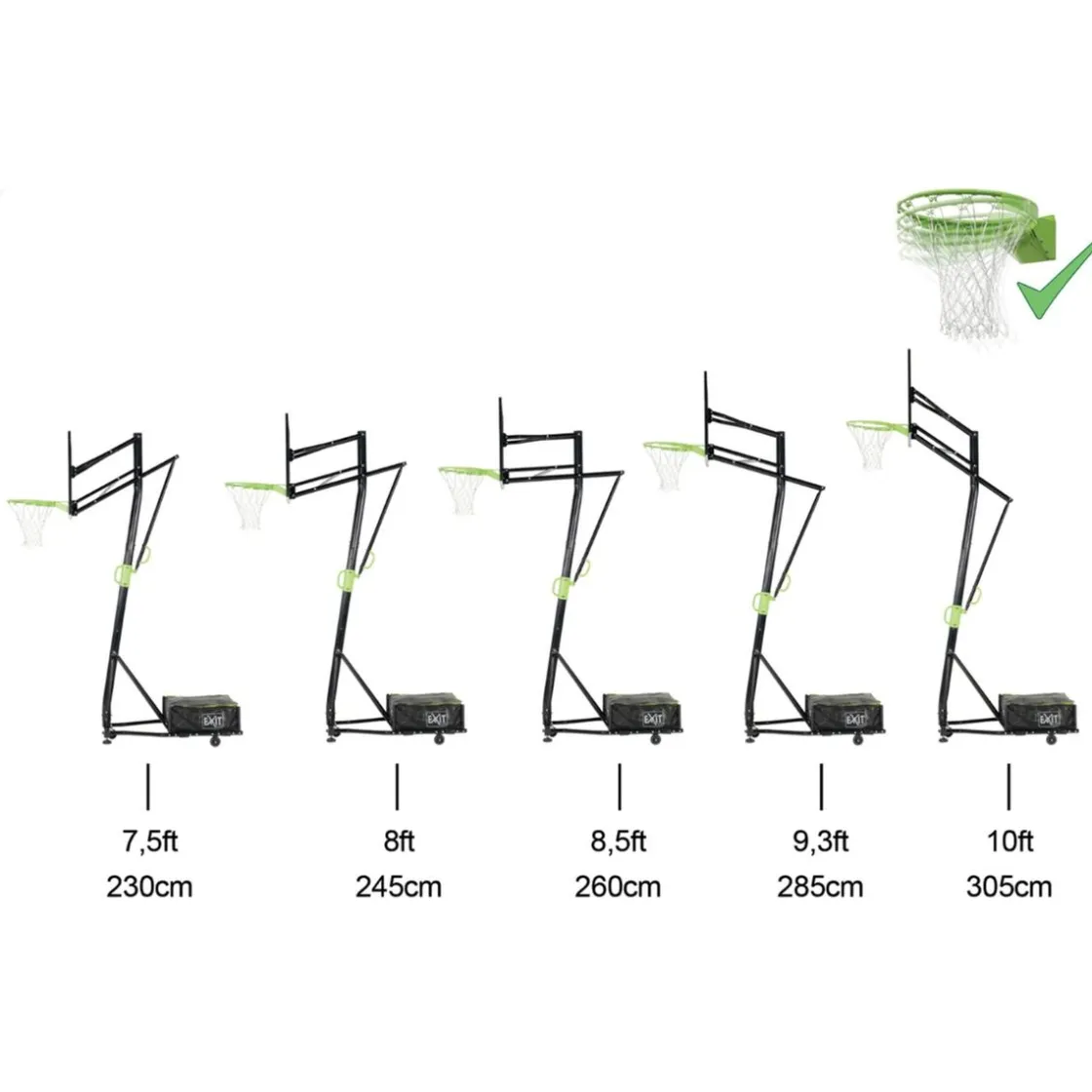Exit Toys Exit - Canasta de baloncesto con ruedas y aro para mates Galaxy