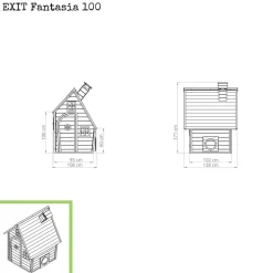 Exit Toys Exit - Casita Fantasía 100 de madera Verde