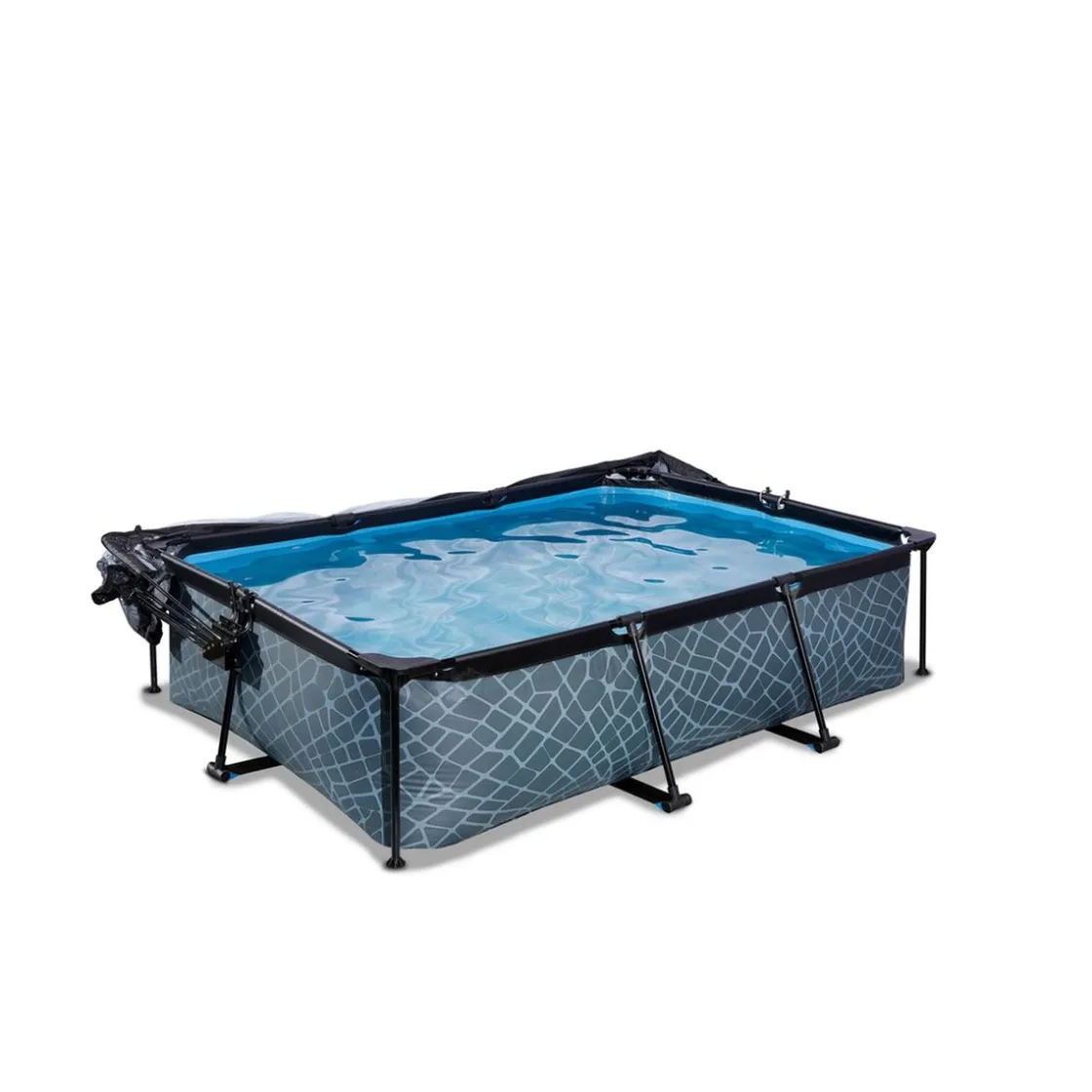 Exit Toys Exit - Piscina aspecto piedra 220 x 150 x 60 cm con bomba de filtro y cúpula* Piscinas|Juguetes De Verano