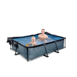 Exit Toys Exit - Piscina aspecto piedra 220 x 150 x 60 cm con bomba de filtro y cúpula* Piscinas|Juguetes De Verano
