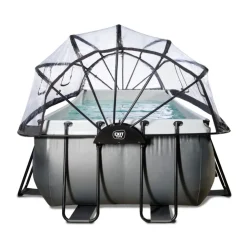 Exit Toys Exit - Piscina Black Leather 400 x 200 x 122 cm con filtro de arena y cúpula