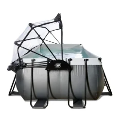 Exit Toys Exit - Piscina Black Leather 400 x 200 x 122 cm con filtro de arena y cúpula