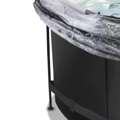 Exit Toys Exit - Piscina Black Leather diámetro 360 x 122 cm con filtro de arena y cúpula