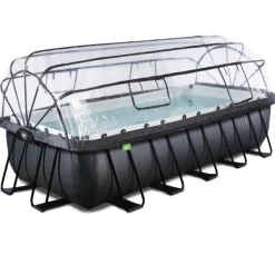 Exit Toys Exit - Piscina Black Leather 540 x 250 x 122 cm con filtro de arena y cúpula