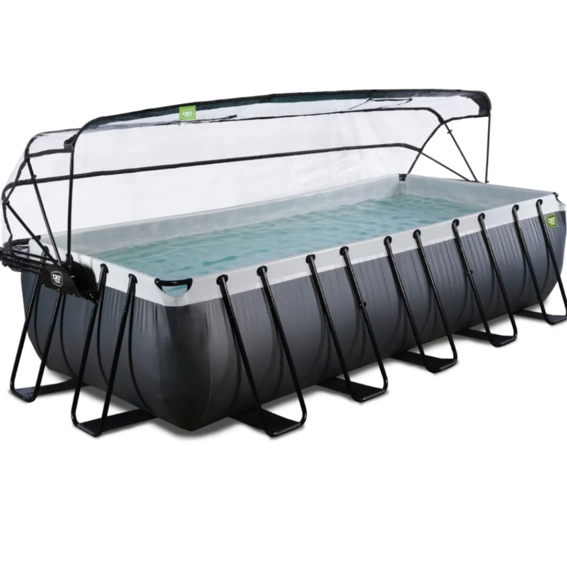 Exit Toys Exit - Piscina Black Leather 540 x 250 x 122 cm con filtro de arena y cúpula