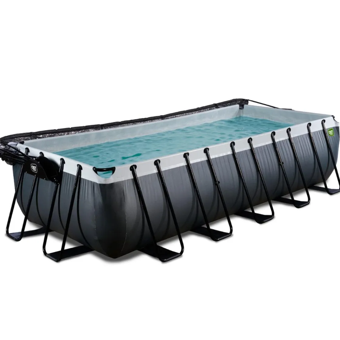 Exit Toys Exit - Piscina Black Leather 540 x 250 x 122 cm con filtro de arena y cúpula