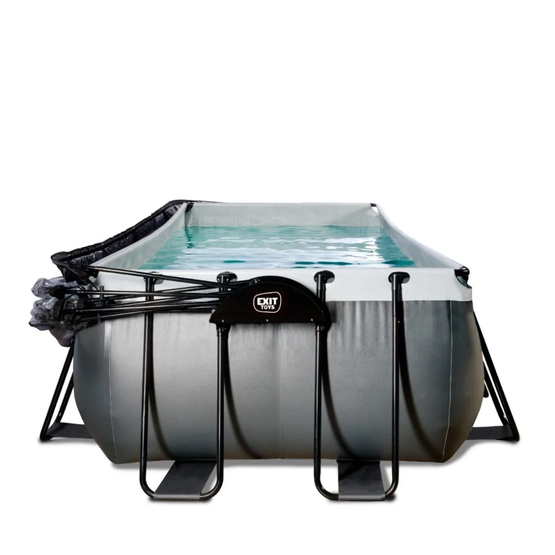 Exit Toys Exit - Piscina Black Leather 540 x 250 x 122 cm con filtro de arena y cúpula