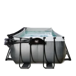 Exit Toys Exit - Piscina Black Leather 540 x 250 x 100 cm con filtro de arena, cúpula y bomba de calor* Piscinas|Juguetes De Verano