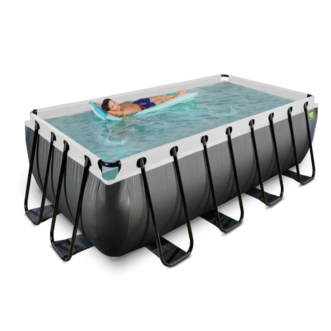 Exit Toys Exit - Piscina Black Leather 400 x 200 x 122 cm con filtro de cartucho* Piscinas|Juguetes De Verano