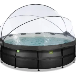 Exit Toys Exit - Piscina Black Leather diámetro 488 x 122 cm con filtro de arena, cúpula y bomba de calor* Piscinas|Juguetes De Verano