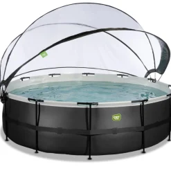 Exit Toys Exit - Piscina Black Leather diámetro 488 x 122 cm con filtro de arena, cúpula y bomba de calor* Piscinas|Juguetes De Verano