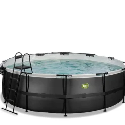 Exit Toys Exit - Piscina Black Leather diámetro 488 x 122 cm con filtro de arena, cúpula y bomba de calor* Piscinas|Juguetes De Verano