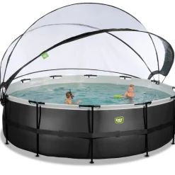 Exit Toys Exit - Piscina Black Leather diámetro 488 x 122 cm con filtro de arena, cúpula y bomba de calor* Piscinas|Juguetes De Verano