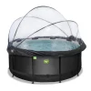 Exit Toys Exit - Piscina Black Leather diámetro 360 x 122 cm con filtro de arena, cúpula y bomba de calor* Piscinas|Juguetes De Verano