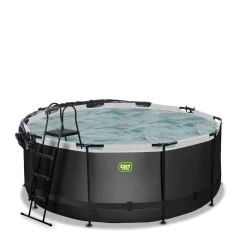 Exit Toys Exit - Piscina Black Leather diámetro 360 x 122 cm con filtro de arena, cúpula y bomba de calor* Piscinas|Juguetes De Verano