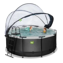 Exit Toys Exit - Piscina Black Leather diámetro 360 x 122 cm con filtro de arena, cúpula y bomba de calor* Piscinas|Juguetes De Verano