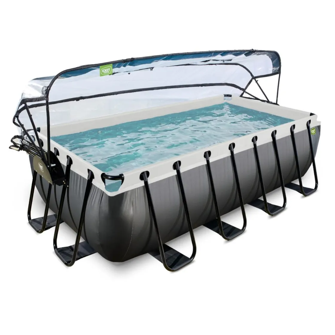 Exit Toys Exit - Piscina Black Leather 400 x 200 x 100 cm con filtro de arena y cúpula* Piscinas|Juguetes De Verano