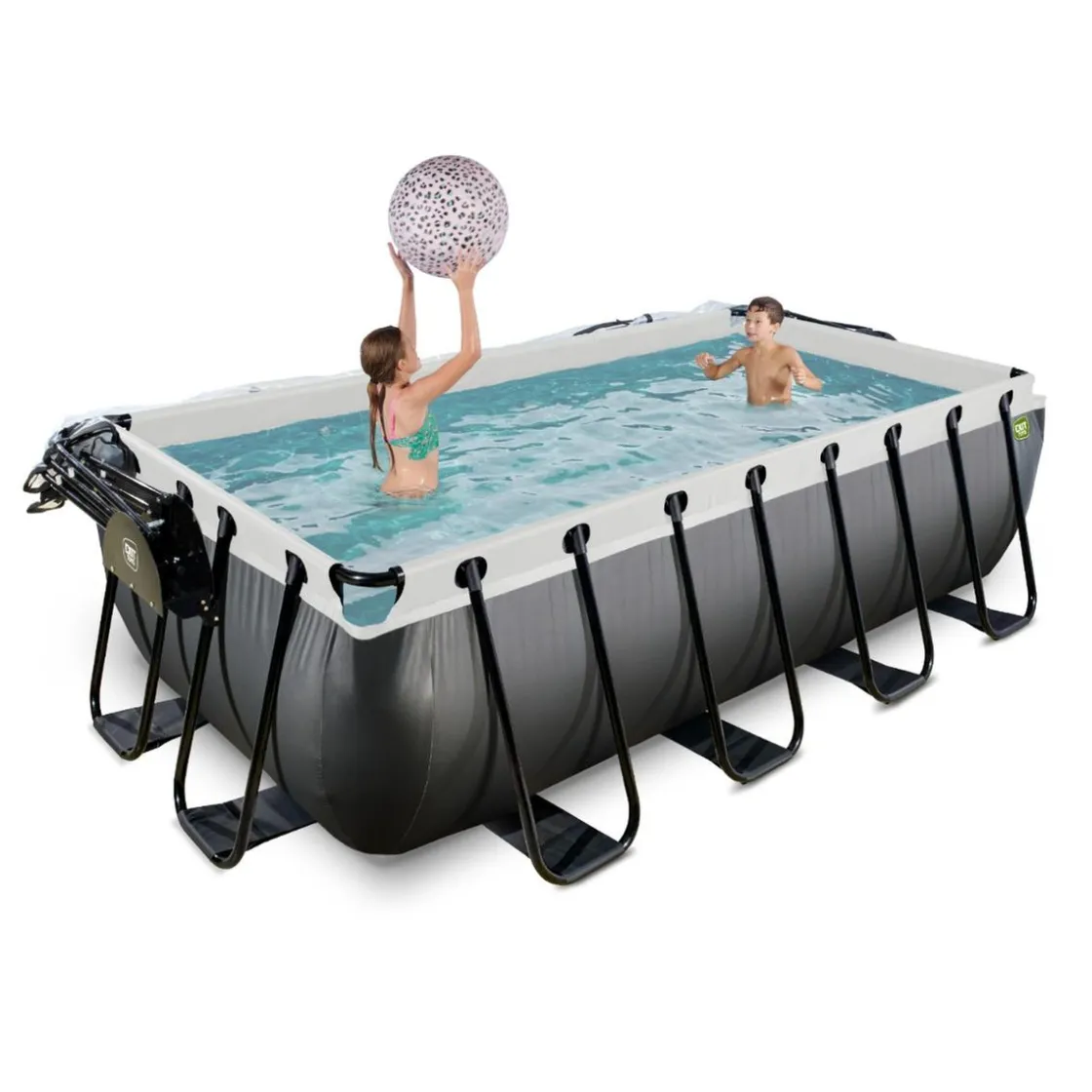 Exit Toys Exit - Piscina Black Leather 400 x 200 x 100 cm con filtro de arena y cúpula* Piscinas|Juguetes De Verano