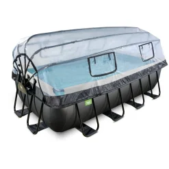 Exit Toys Exit - Piscina Black Leather 400 x 200 x 100 cm con filtro de arena, cúpula y bomba de calor* Piscinas|Juguetes De Verano