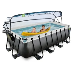 Exit Toys Exit - Piscina Black Leather 400 x 200 x 100 cm con filtro de arena, cúpula y bomba de calor* Piscinas|Juguetes De Verano