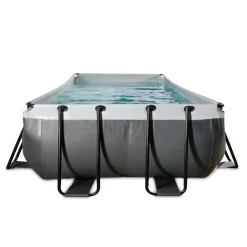Exit Toys EXIT - Piscina de cuero negro rectangular con bomba de filtro 540 x 250 x 100 cm