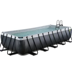 Exit Toys EXIT - Piscina de cuero rectangular con escalera y bomba de filtro con escalera 540 x 250 x 100 cm