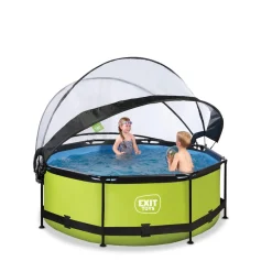 Exit Toys Exit - Piscina Lime verde diámetro 244 x 76 cm con filtro y cúpula transparente